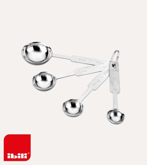 Set de 4 Cucharas Medidoras de Acero Inoxidable