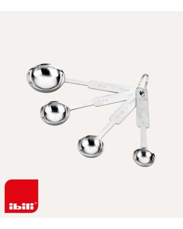 Set de 4 Cucharas Medidoras de Acero Inoxidable
