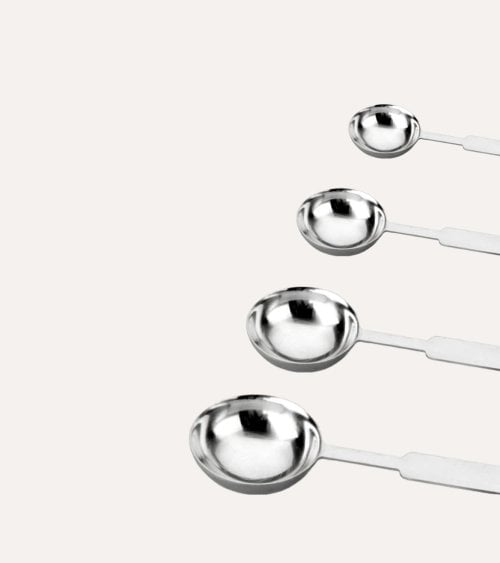 Set de 4 Cucharas Medidoras de Acero Inoxidable