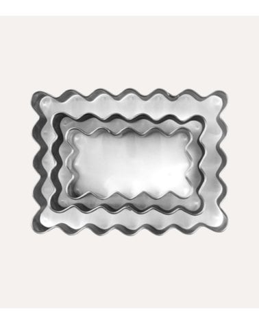 Set de 3 Cortadores Ondulados para Galletas de Acero Inoxidable