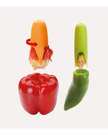 Set de 2 Descorazonadores de Pimiento con Base de Nylon
