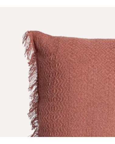 Cojín Rectangular con Flecos de Algodón y Poliéster