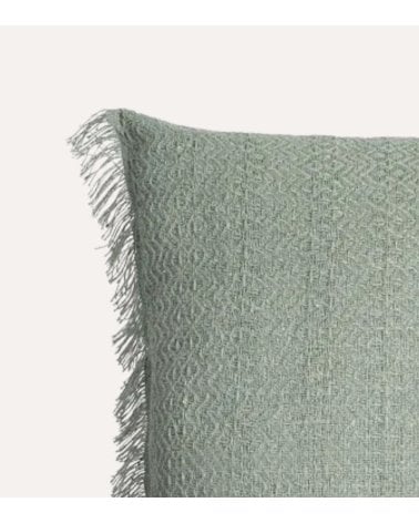 Cojín Rectangular con Flecos de Algodón y Poliéster