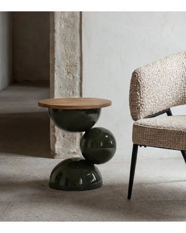 Mesa Auxiliar Esferas de Madera y Metal