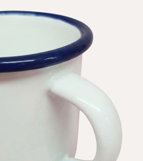 Taza Vintage con Asa de Acero Vitrificado