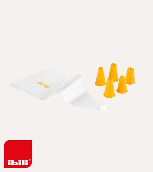 Kit de 10 Mangas Pasteleras y 6 Boquillas de Plástico