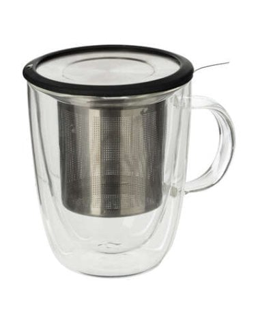 Taza de Cristal para Infusión de Té y Café con Doble Capa Aislante Termico