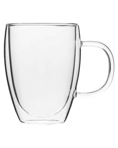 Taza de Cristal para Infusión de Té y Café con Doble Capa Aislante Termico