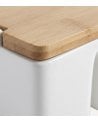 Salero Doble Simple de Ceramica y Bambu