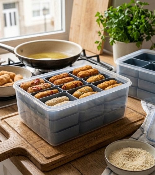 Fiambrera para Almacenar Croquetas de Plástico