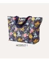 Bolsa de Playa con Flores y Asas Largas de Poliéster