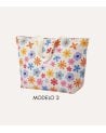 Bolsa de Playa con Flores y Asas Largas de Poliéster