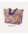 Bolsa de Playa con Flores y Asas Largas de Poliéster