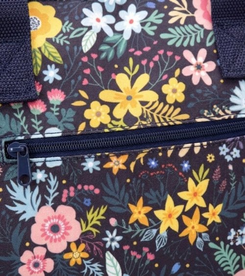 Bolsa de Playa con Flores y Asas Largas de Poliéster
