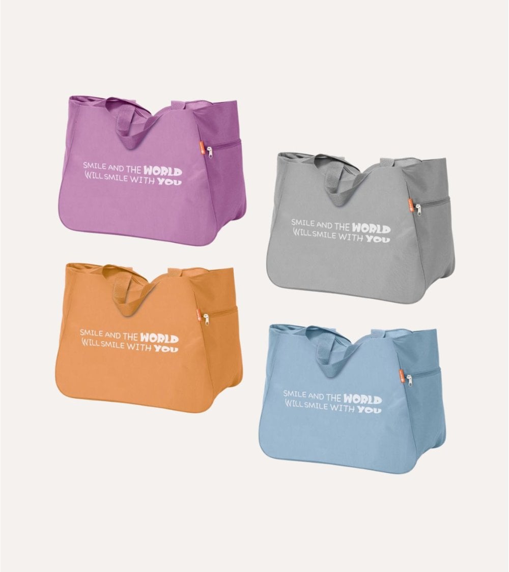 Bolsa de Playa Simple con Asas Altas y Bolsillos Laterales de Poliéster