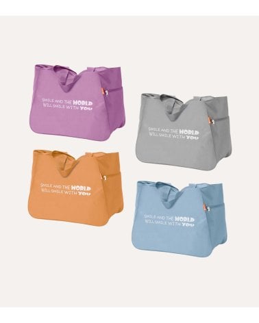Bolsa de Playa Simple con Asas Altas y Bolsillos Laterales de Poliéster