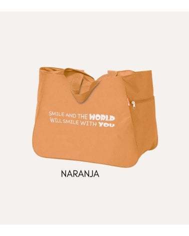 Bolsa de Playa Simple con Asas Altas y Bolsillos Laterales de Poliéster