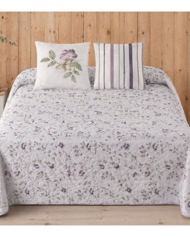 Colcha Bouti Estampado Flores Lora con 1 Funda para Cojin
