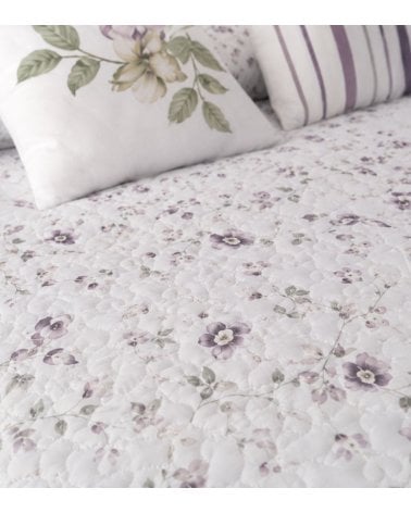 Colcha Bouti Estampado Flores Lora con 1 Funda para Cojin
