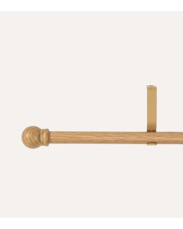 Barra de Cortina Extensible Bola Efecto Madera de Metal