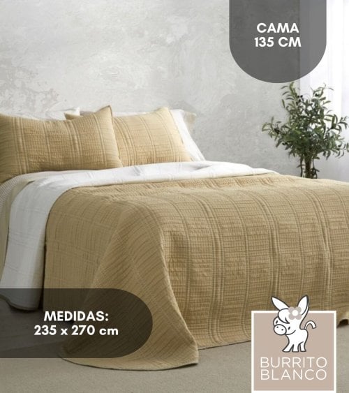 Colcha de Verano Jacquard Reversible con 2 Cuadrantes