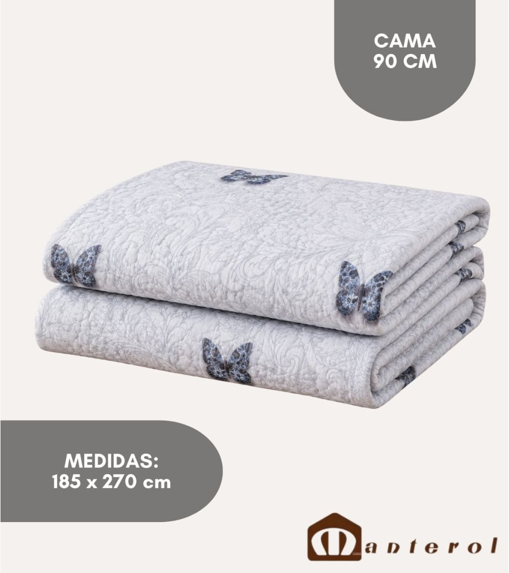 Colcha Bouti Indigo Reversible con Funda para Cojin