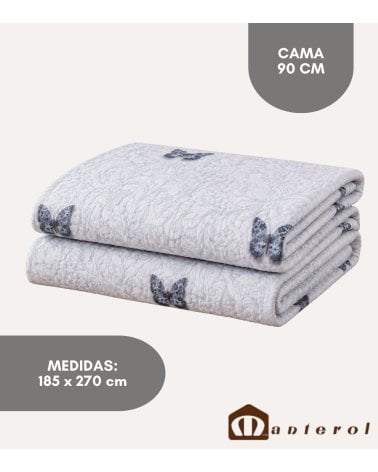 Colcha Bouti Indigo Reversible con Funda para Cojin