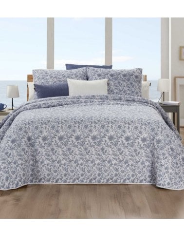 Colcha Bouti Indigo Reversible con Funda para Cojin