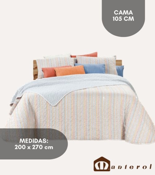 Colcha Bouti Reversible Colors con Funda para Cojin