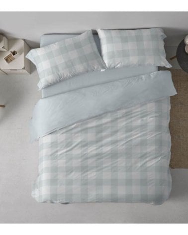 Juego de Sábanas Cuadros Vichy con Funda Nórdica 50% Algodón 50% Poliester