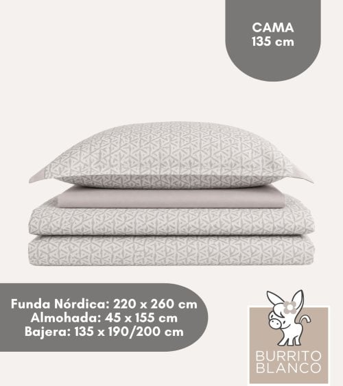 Juego de Funda Nórdica con Estampado Geométrico con Bajera 100% Algodón