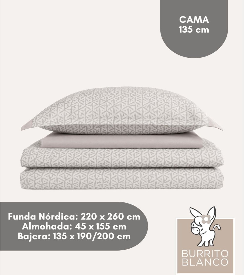 Juego de Funda Nórdica con Estampado Geométrico con Bajera 100% Algodón