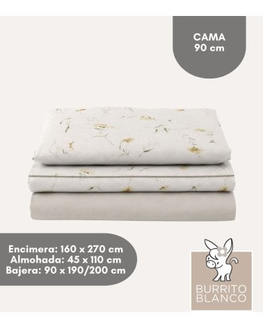 Juego de Sábanas Flores %50 Algodón y 50% Poliester