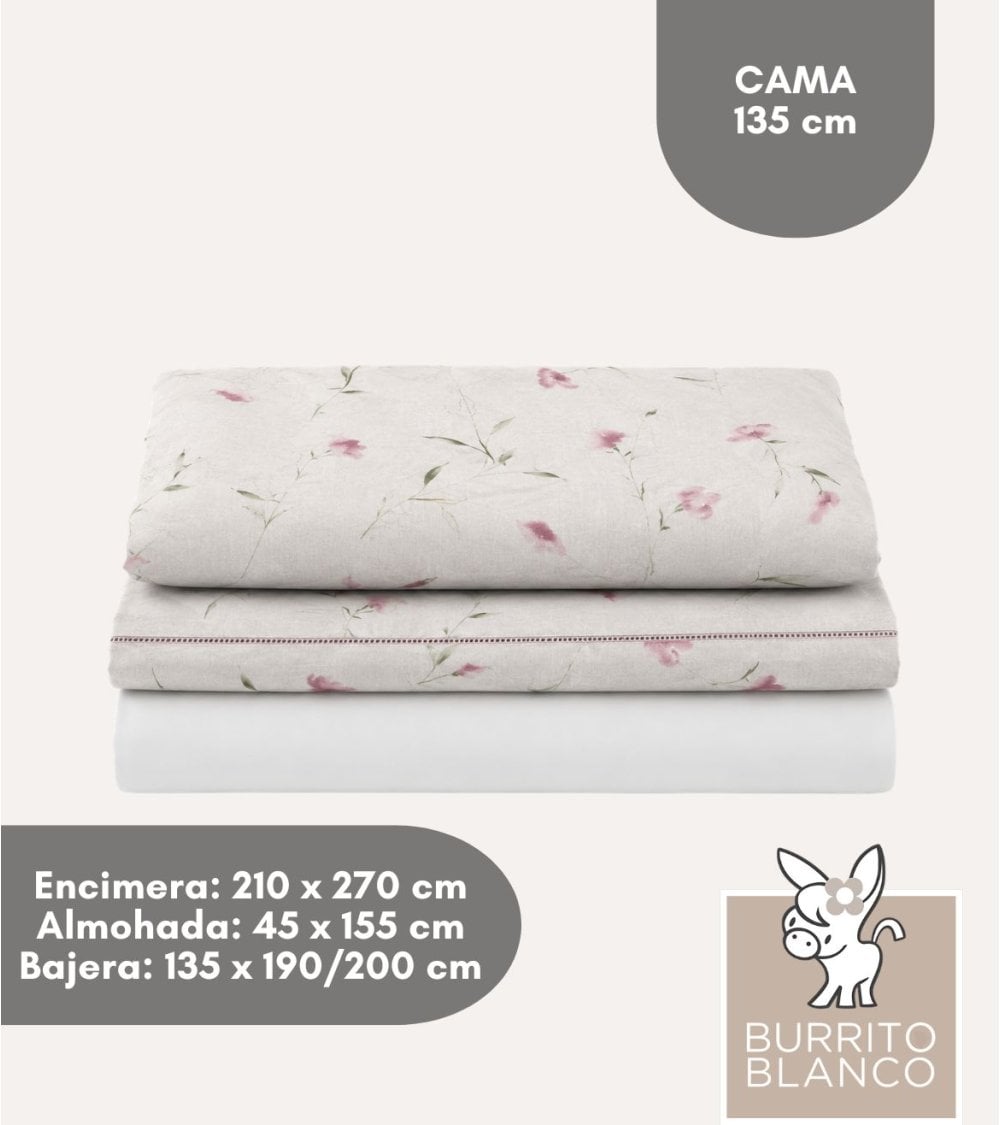 Juego de Sábanas Flores %50 Algodón y 50% Poliester