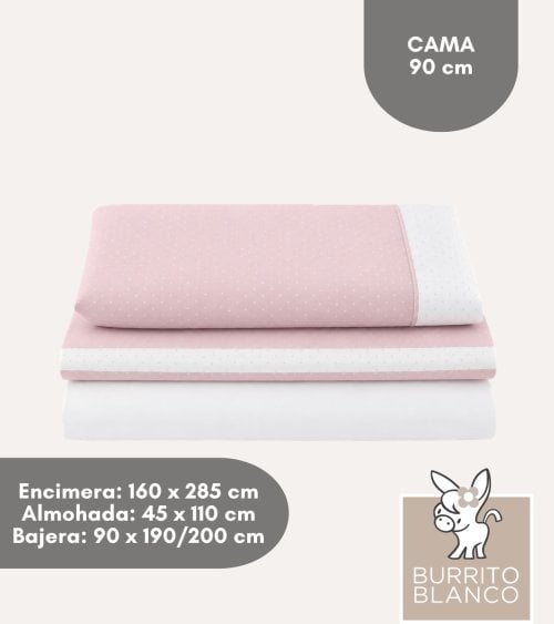 Juego de Sábanas Topos de Tacto Suave %50 Algodón 50% Poliester
