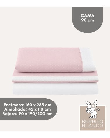 Juego de Sábanas Topos de Tacto Suave %50 Algodón 50% Poliester