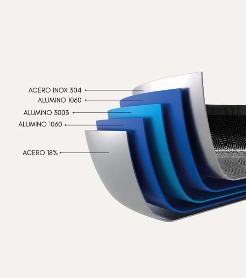 Sartén 5PLY Hybrid Tech de Acero Inoxidable y Cerámica PFAS Free