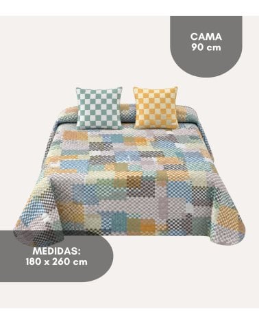 Colcha Bouti Chess Cuadros con Funda para Cojin