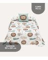 Colcha Bouti Infantil Jungle Animales con Funda para Cojin