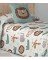 Colcha Bouti Infantil Jungle Animales con Funda para Cojin