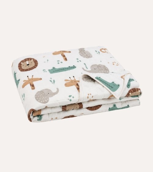 Colcha Bouti Infantil Jungle Animales con Funda para Cojin