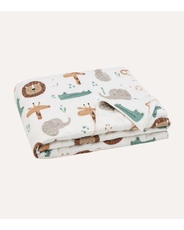 Colcha Bouti Infantil Jungle Animales con Funda para Cojin
