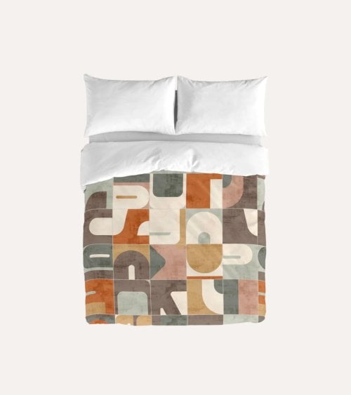 Funda Nórdica Puzzle de 144 Hilos Algodón con Funda para Almohada