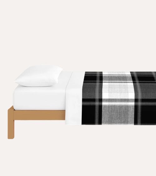 Funda Nórdica Check de 144 Hilos Algodón con Funda para Almohada