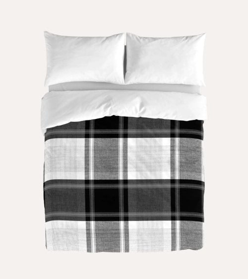 Funda Nórdica Check de 144 Hilos Algodón con Funda para Almohada