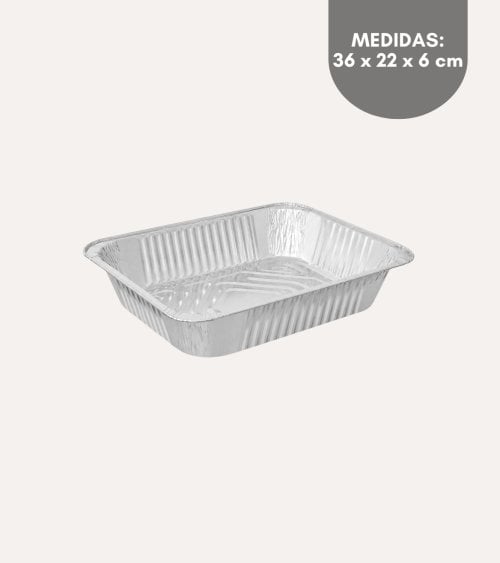 Bandeja Desechable Rectangular de Aluminio