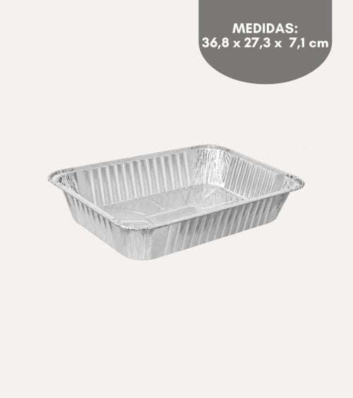 Bandeja Desechable Rectangular de Aluminio