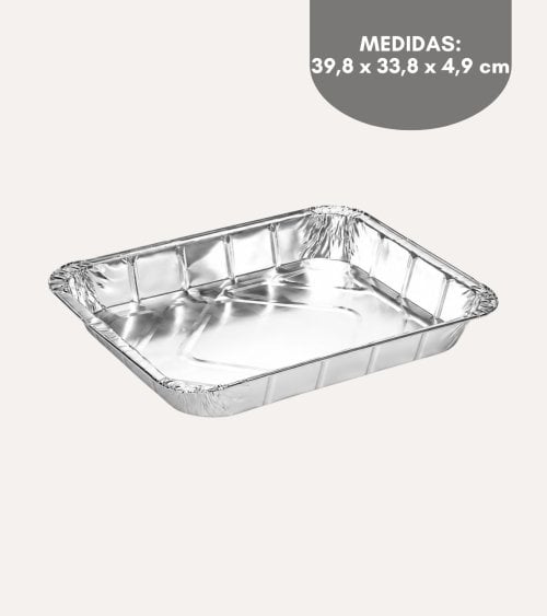 Bandeja Reciclable Rectangular de Aluminio