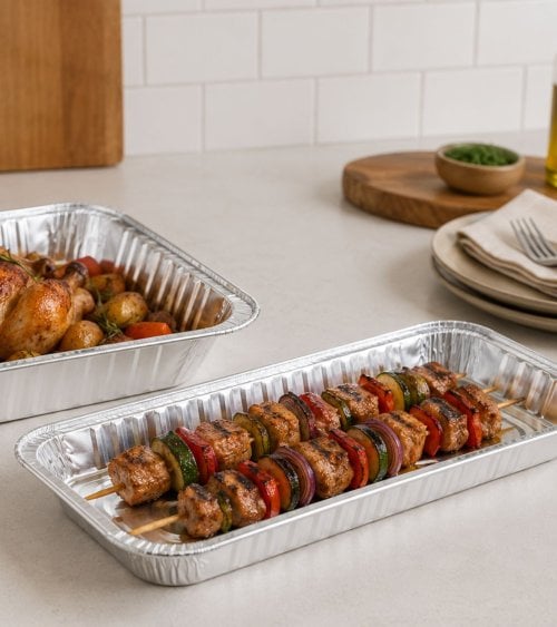 Bandeja Reciclable Rectangular de Aluminio