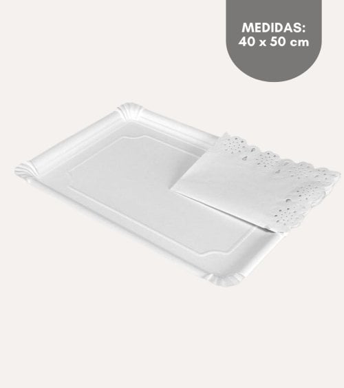 Bandeja de Cartón con Blonda de Papel